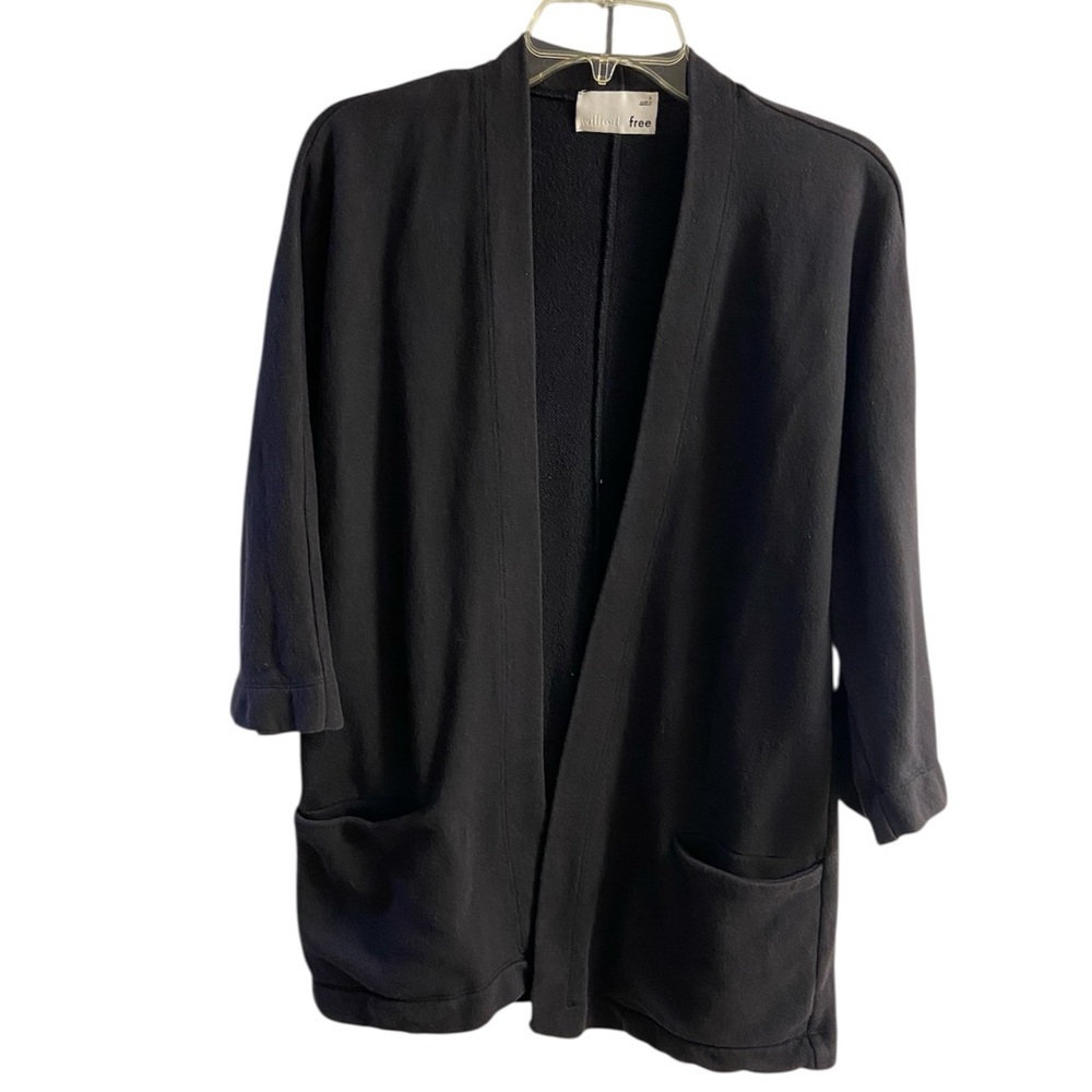 Aritzia Wilfred free black open front kimono cardigan relaxed fit Small - Picture 2 of 7